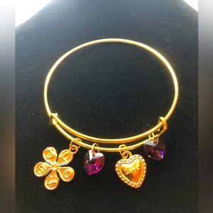 ⭐️Handmade✋💎Love charm bangle bracelet
